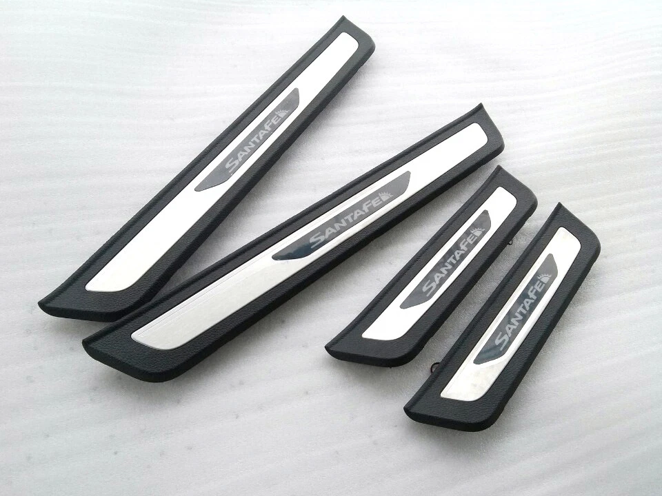 1 juego de molduras de puerta delantera trasera LED 4P para Hyundai Santa Fe DM 2013-2015 Foto 4 de 4