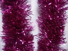 3 Hot Pink Tinsel Christmas Decorations  Tree  9cmx2m