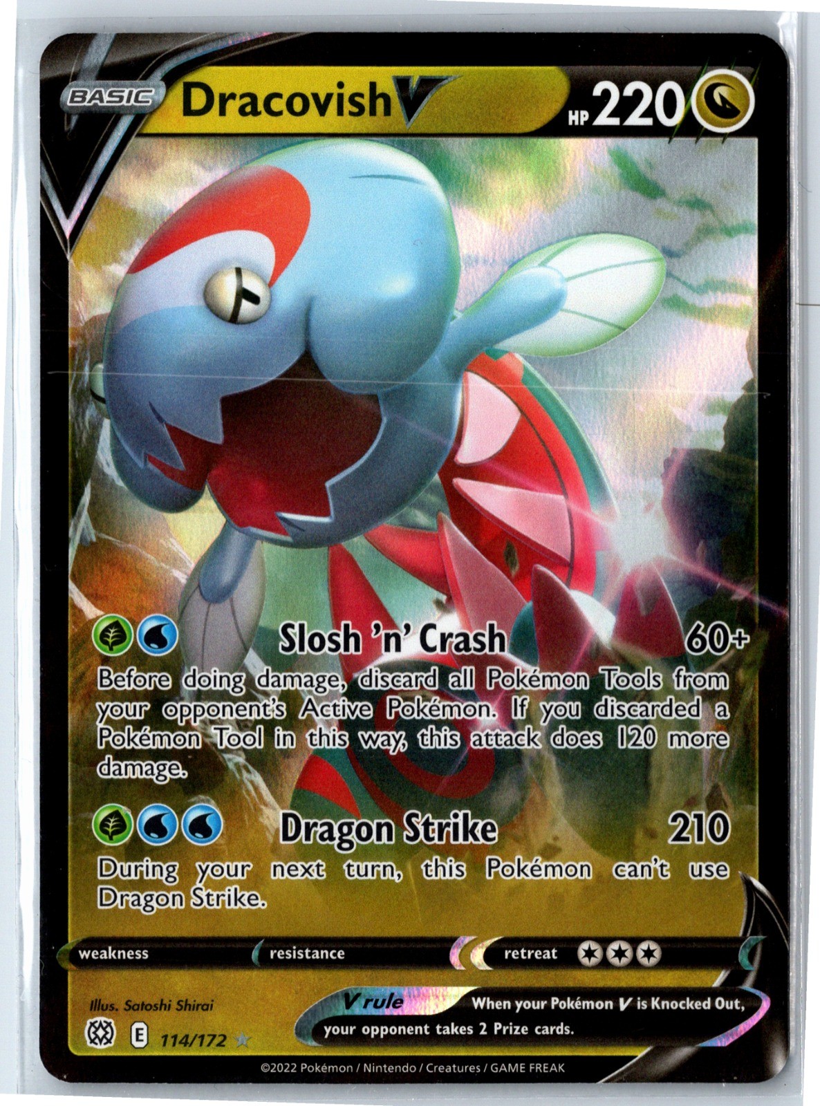Pokemon 2022 Dracovish V Ultra Rare Holo SWSH09 114/172 NM