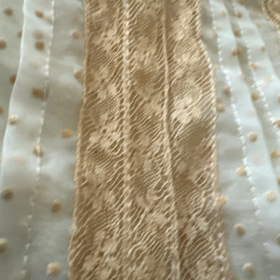 Винтажный девочек чистый Swiss Dot платье слоновой кости с полный скольжения 2 изделия без ярлыков см. фотографии - Изображение 4 из 4