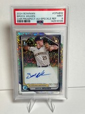 2024 Bowman BROCK WILKEN 1st Prospect Speckle Refractor Auto /299 - PSA 9 MINT