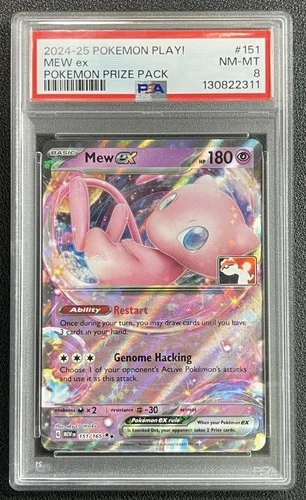 MEW EX PSA 8 2024-25 POKEMON PLAY! #151/165 PRIZEPACK PRIZE 2311
