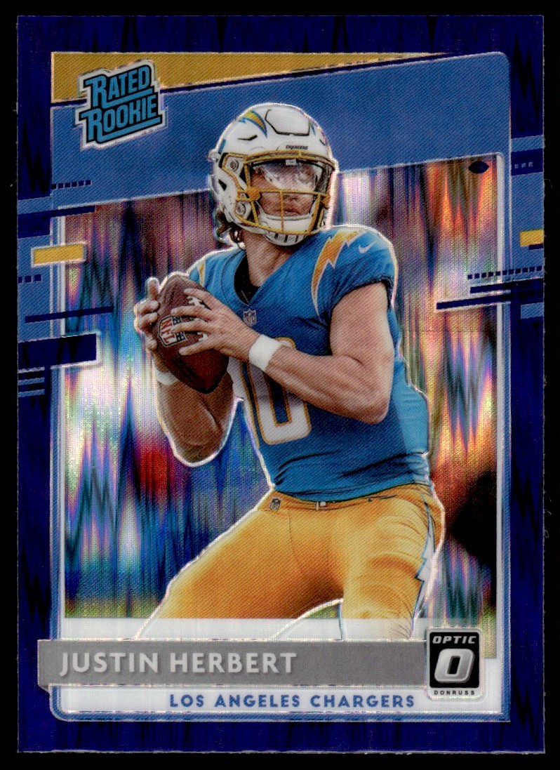 Justin Herbert Panini Donruss Optic #153 Purple Shock