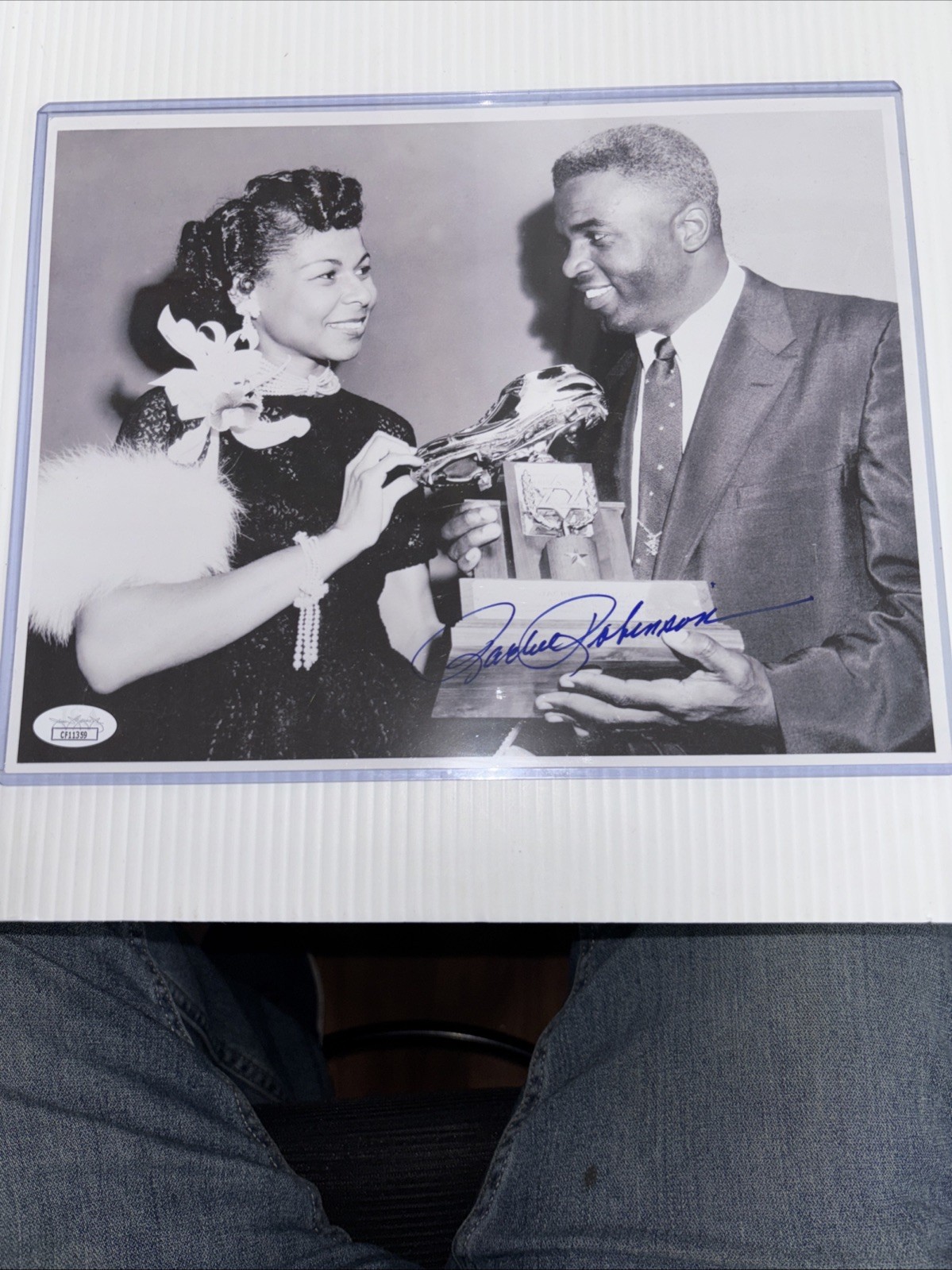 Jackie Robinson Autographed Signed Brooklyn Dodgers Rachel Robinson Photo - JSA Certified Jackie Wife 