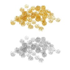 100x Capuchons de Perle FLEURS 10mm Spacer Bead End Caps