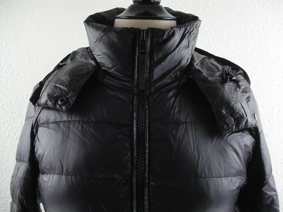 Mujer S Andrew Marc Empacable Ligero 650 Plumón Relleno Chaqueta Abrigo Parka Negro Foto 4 de 4