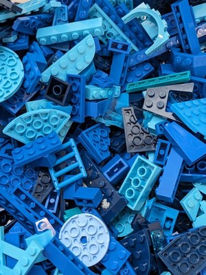 600pcs LEGO Blue Shades Bulk Lot Random Bricks Plates Parts