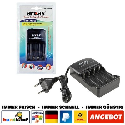 Arcas Akku Ladegerät ARC - 2009 AA/ AAA Ni-MH/ Ni-Cd