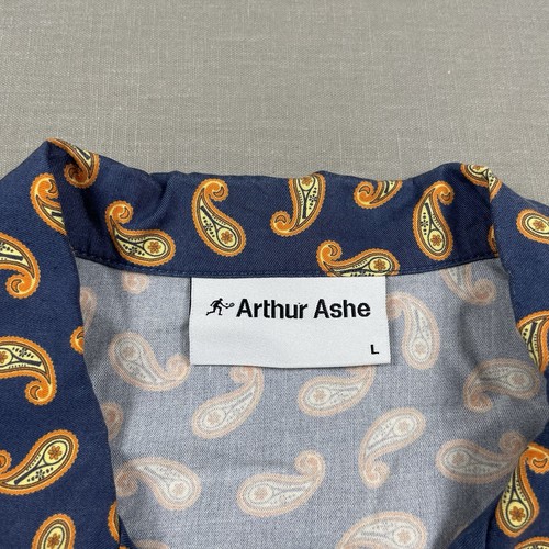 Rowing Blazers X Arthur Ashe Shirt Mens Large Paisley Short Sleeve Button Down - Picture 3 of 11