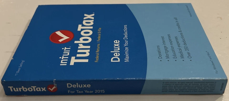 Turbotax 2015 Deluxe. Federal and State. New - Image 2 of 4