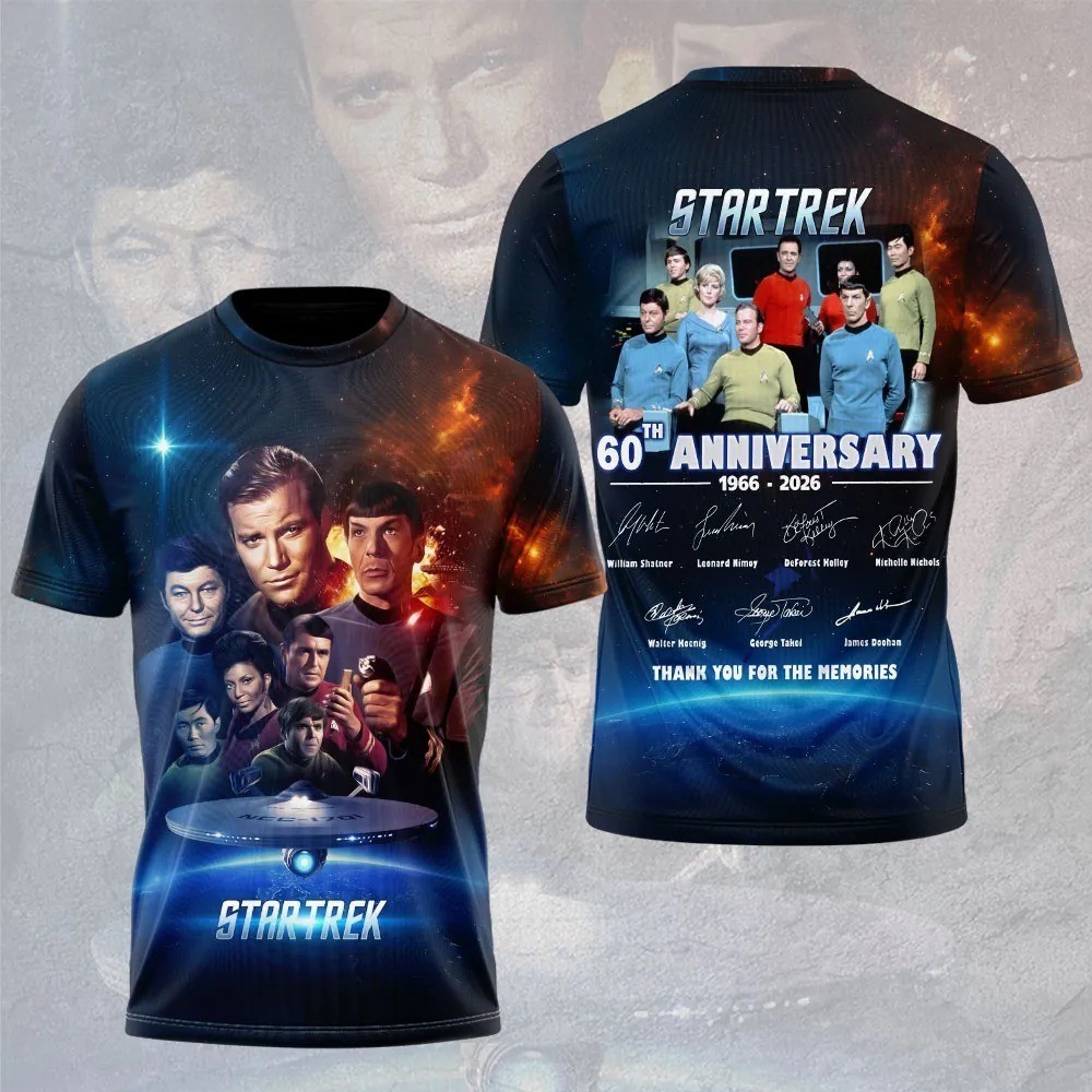 Star Trek 60th Anniversary 2026 3D T-Shirt S-5XL Gift For Fan US 1997