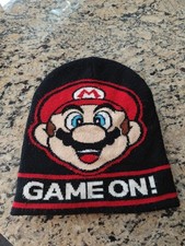 Super Mario Soft Knit Youth Beanie/Stocking Cap Black OSFM Great Graphic 2017