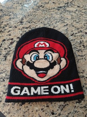 Super Mario Soft Knit Youth Beanie/Stocking Cap Black OSFM Great Graphic 2017