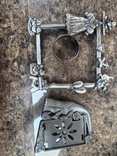 Vintage 1999 Sears Pewter Baby Photo Frame with Stand   Made in USA