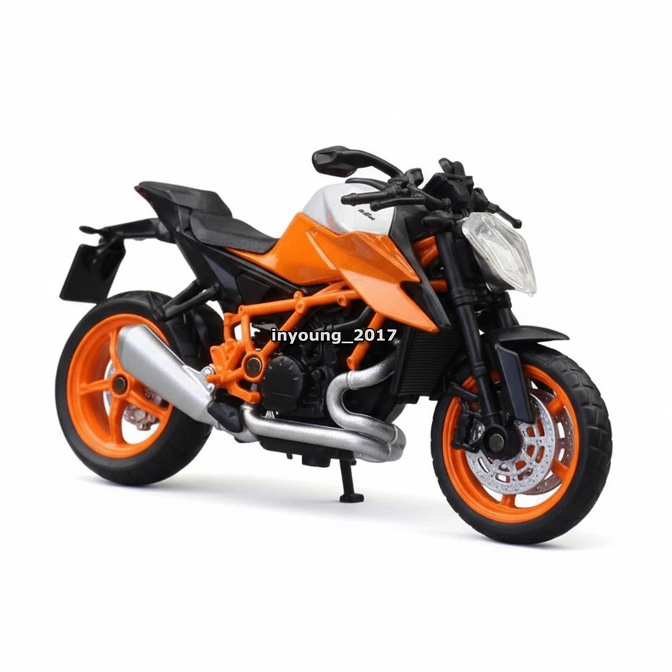 1:18 KTM 1290 Super Duke R Motorcycle Model Diecast Motorbike Toy Vehicle Orange - Image 3 of 4