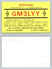 Ham Radio QSL QSO Postcard GM3LYY, Fairlie, Ayrshire, Scotland