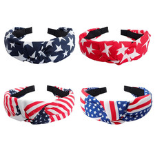 4PCS American Flag Headbands for Women Girls 4th of July Headband Red White
