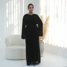 Muslim Women Abaya Long Sleeve Maxi Dress Turkey Elegant Kaftan Islamic Robes