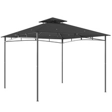 Outsunny 3 x 3 m Gazebo, Outdoor Gazebo Canopy with 2-Tier Roof, Dark Grey