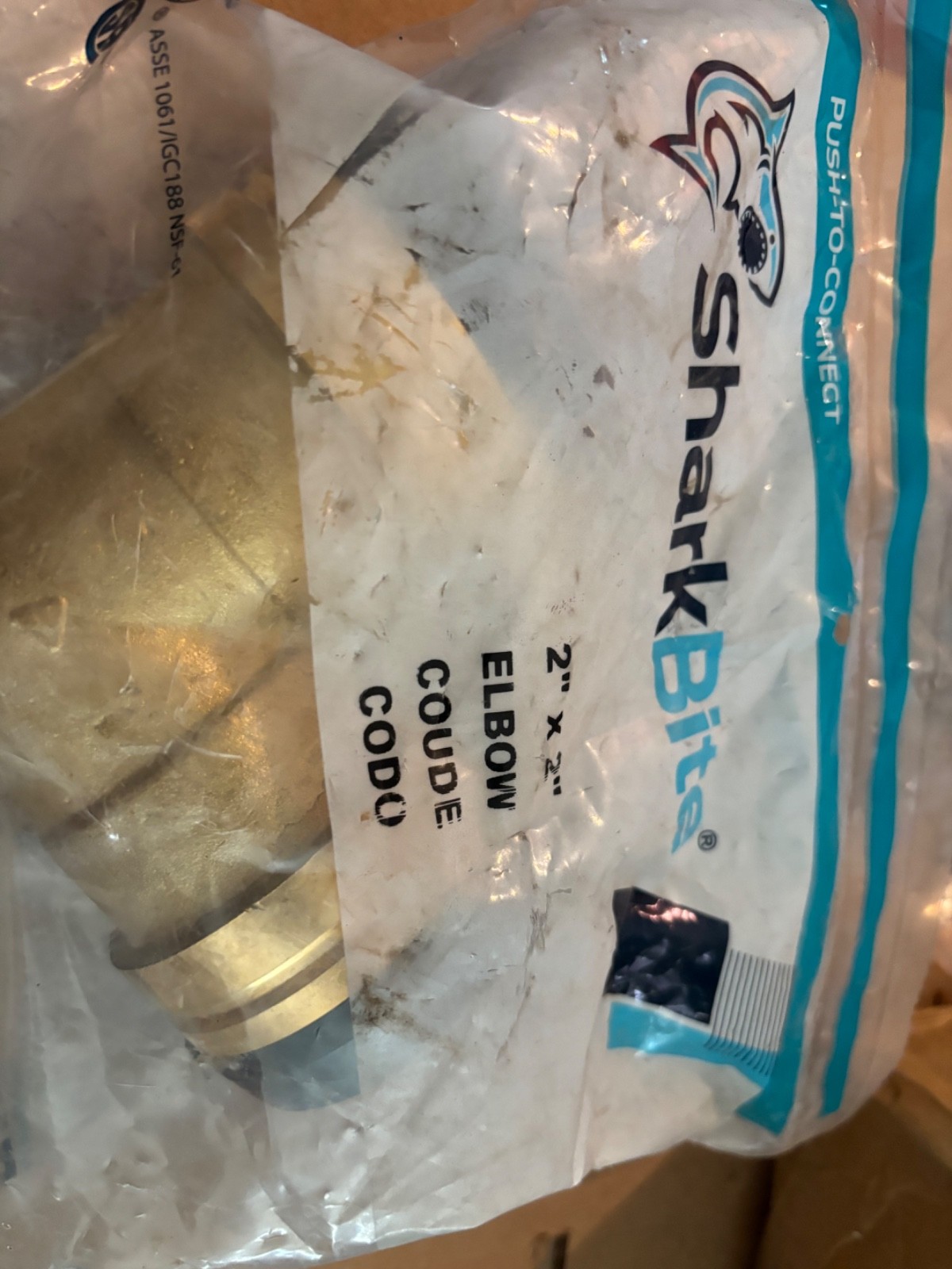 SharkBite UXL0254 2" x 2" Brass Push 90° Elbow new in sealed package fast ship