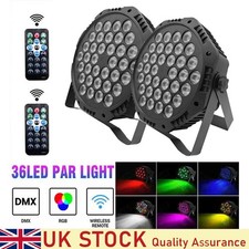 Pair LED Stage Lights 36 RGB Party DJ Sound Strobe DMX Uplight Lamp W/ Remote