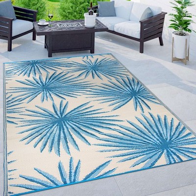 Rugshop Outdoor Carpet Floral Tropical Reversible  Plastic Outdoor Patio Rug 5x7
