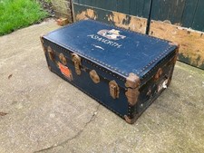 Antique Steamer Trunk Vintage Travel Chest Cabin Trunk Storage