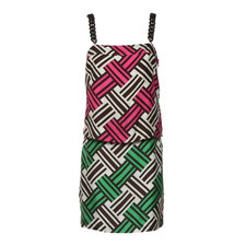 NWT Milly of New York Multicolor Chain Strap Geometric Sleeveless Dress Size 0