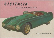 1954 Topps World On Wheels Card 102 - Cisitalia - Excellent Condition