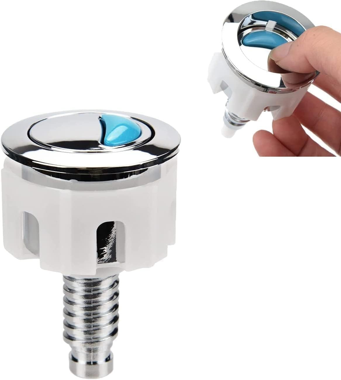 1Pcs Toilet Flush Button, Round Head Dual Toilet Push Button, Cistern Flush Rep