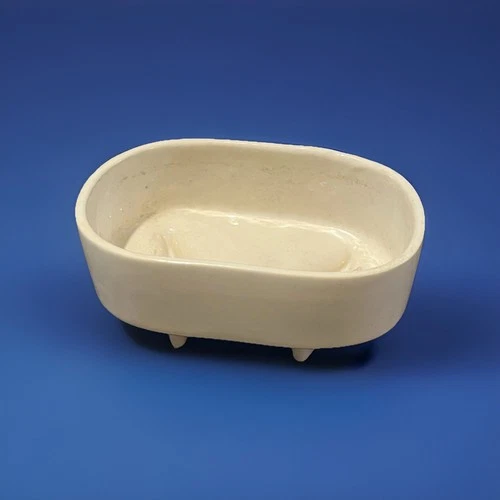 Unique Vintage MCM McCoy USA White Matte Pottery Planter With Feet