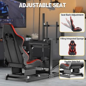 Marada 4080 Aluminum Racing Game Cockpit With Red Seat&TV Stand Fit LogitechG923