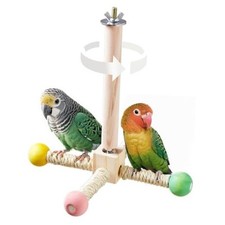 Birdtand Perch Toy, Interactivepinning Parakeet Toys, Wooden S Hemp Rope
