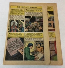 1960 three page cartoon story~ ART OF PRINTING Emperor Hoti, William Caxton