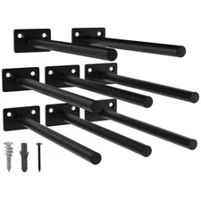 Black 8 Pack-8 inch Floating Shelf Bracket, Hidden Brackets for Floating Wood...