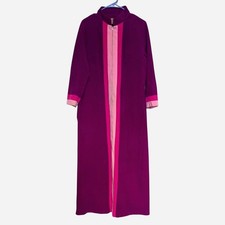 1960s-70s Vanity Fair Colorblock Mod Zip Front Maxi Robe Vintage Modern L