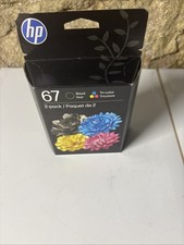 HP 67 Black Original Cartridge,2 Pack Includes Tricolore: Expires May2027