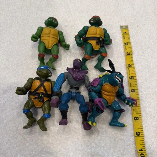 Lot of 5 Vintage 1980s-1990s TMNT Teenage Mutant Ninja Turtles Action Figures