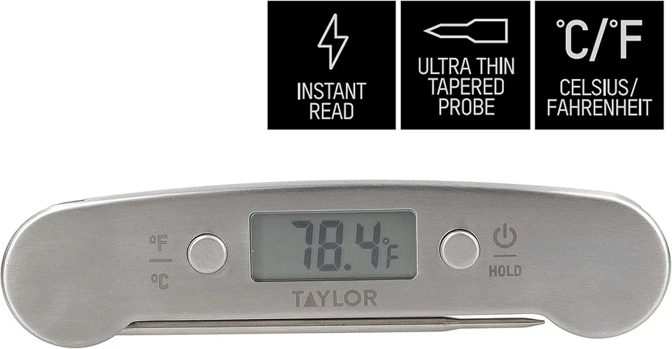 Folding Meat Thermometer Probe with Instant Read Digital Display, 18/8 Stainles - Image 2 of 4