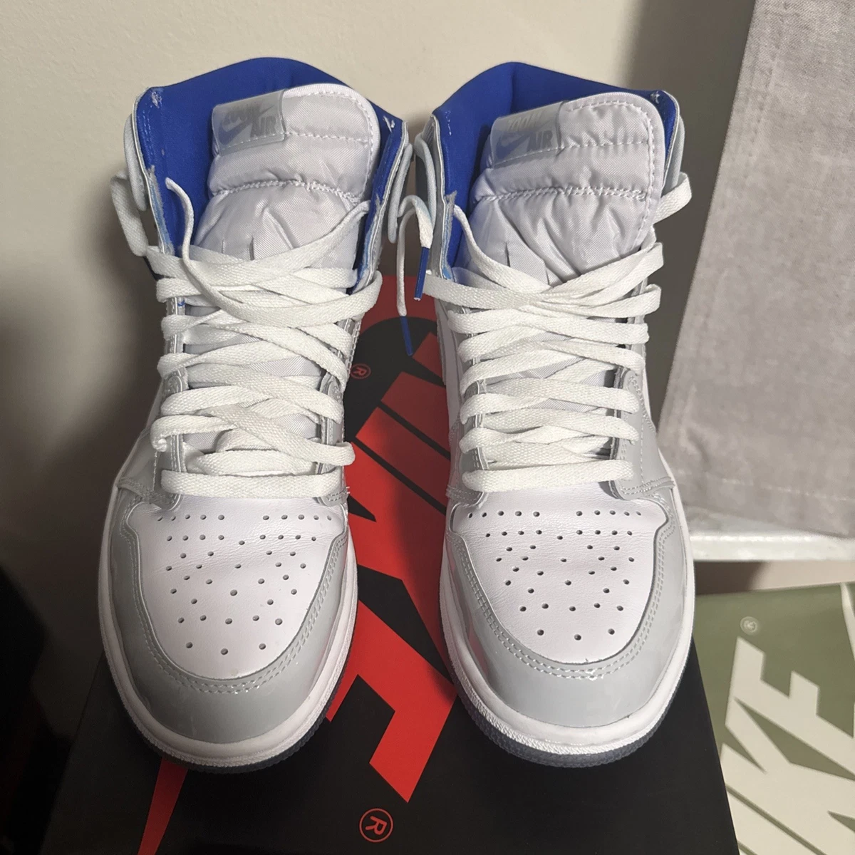 Nike Air Jordan 1 High Zoom Men\'s Size 12 ‘Racer Blue\' CK6637-104 NEW DS Jordan 1 Retro High Zoom White Racer Blue - CK6637-104 main image 2