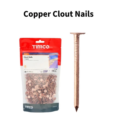 TIMCO 30mm 38mm 40mm 50mm COPPER CLOUT NAILS ROOFING SLATE ROOF NAIL TREE STUMP KILLER
