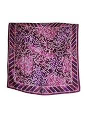 Vintage Acute 29" X 29" Silk Scarf Purple Pink Floral Made In Japan