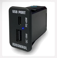Kussmaul 63W USB-C & USB-A Panel Mount Charger  091-264-N  12V/24V DC