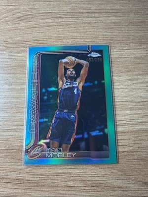 2025-26 Topps Chrome Update #25 Evan Mobley Teal Refractor /299. Cavaliers