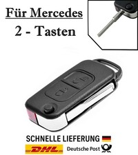 1x Ersatz Klappschl&uuml;ssel Geh&auml;use f&uuml;r Mercedes 2-Tasten Fernbedienung KS04NO HU64