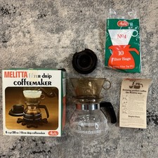 Vintage 1982 Melitta 6 Cup Drip Cone Coffee Maker USA Complete New DCM-10/6
