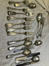 Assorted Tarnished Silver Plated Cutlery With Hallmarks .