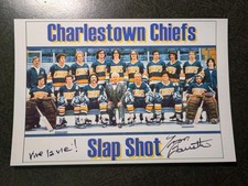 YVON BARRETTE As DENIS LEMIEUX Hand Signed Autograph 4X6 PHOTO -- SLAP SHOT