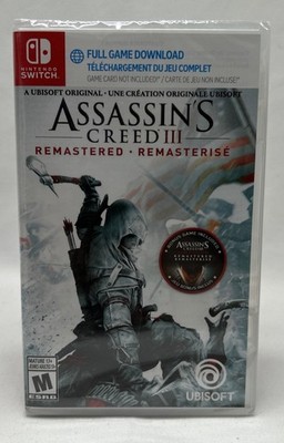Assassin's Creed III Remastered (Nintendo Switch) Code in Box ONLY NO Cart New