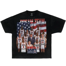 Dream Team Photoshoot USA 1992 Boxy Vintage Graphic Basketball Shirt Streetwear